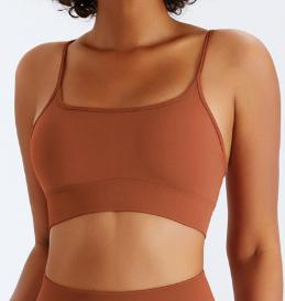 Seamless Thin-Strap V-Neck Sports Bra