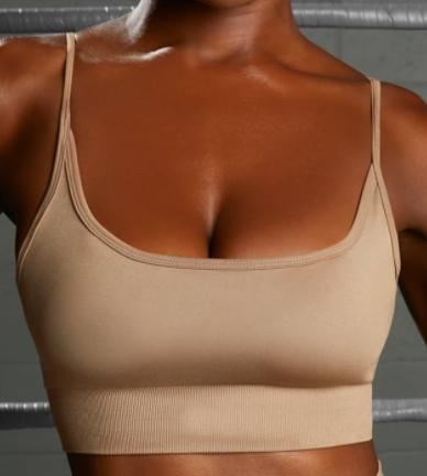 Seamless Thin-Strap V-Neck Sports Bra