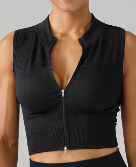 Seamless Ribbed Zip Vest