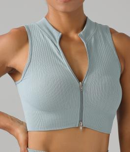 Seamless Ribbed Zip Vest