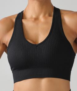 Seamless Ribbed Racerback Sports Bra