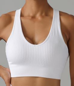 Seamless Ribbed Racerback Sports Bra