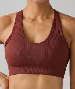 Seamless Ribbed Racerback Sports Bra