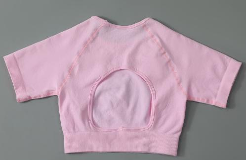 Seamless Open-Back Short-Sleeve Crop Top