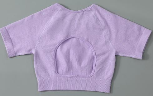 Seamless Open-Back Short-Sleeve Crop Top
