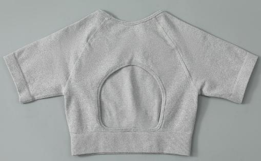 Seamless Open-Back Short-Sleeve Crop Top