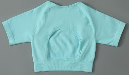 Seamless Open-Back Short-Sleeve Crop Top