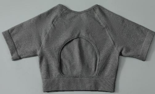 Seamless Open-Back Short-Sleeve Crop Top