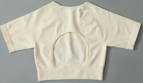 Seamless Open-Back Short-Sleeve Crop Top