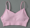 Seamless Ribbed Thin-Strap Sports Bra
