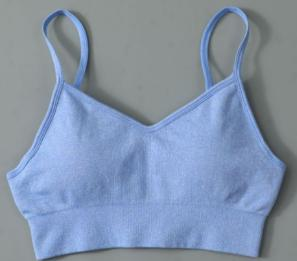 Seamless Ribbed Thin-Strap Sports Bra