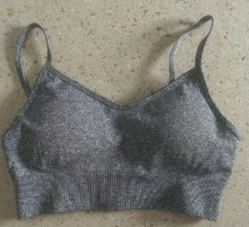 Seamless Ribbed Thin-Strap Sports Bra