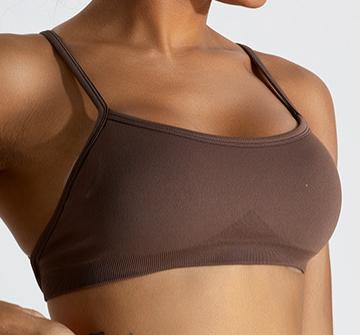 Seamless Cross-Back Square-Neck Sports Bra