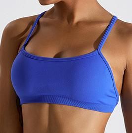 Seamless Cross-Back Square-Neck Sports Bra