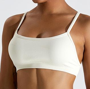 Seamless Cross-Back Square-Neck Sports Bra