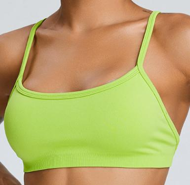 Seamless Cross-Back Square-Neck Sports Bra