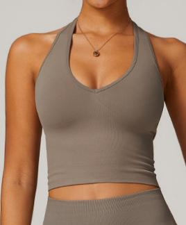 Seamless Ribbed Halter Crop Top