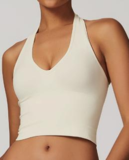 Seamless Ribbed Halter Crop Top
