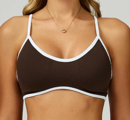 Seamless Contrast Trim Sports Bra